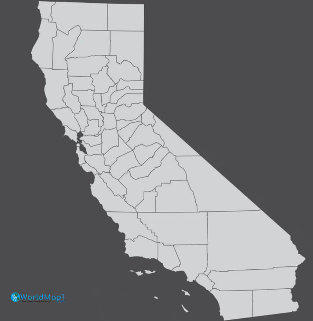 Carte vierge de la Californie